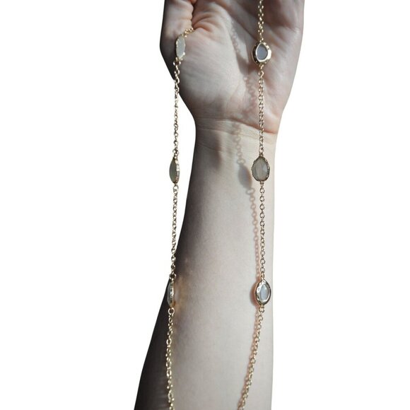 14th & Union Gold-Tone Chain Necklace With Faceted Stones - Picture 5 of 10